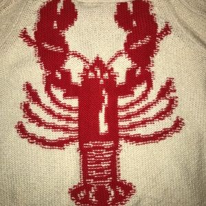 anthropologie lobster knit cardigan